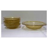 Federal glass Madrid amber rim soup bowl & berry..