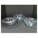 3 vtg Fire-King Philbe Sapphire blue mixing bowls