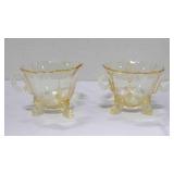 Vtg Heisey Empress Sahara yellow Dolphin threeï¿½.