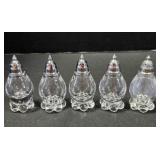 5 salt & pepper shakers. Candlewick pattern.