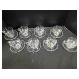 Set of 8 cup & saucer setting; Candlewick style