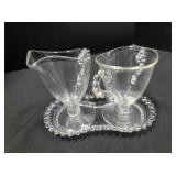Candlewick Creamer & Sugar Bowl set w/underplate