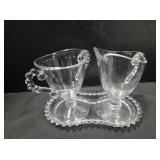 Candlewick Creamer & Sugar Bowl w/underplate