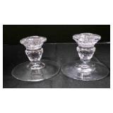vtg American Fostoria pair tapered candle holders