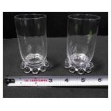 2 glass juice glasses. 4" tall.