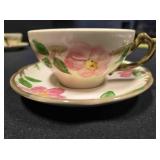 8 cup & saucer set; Franciscan Desert Rose pattern