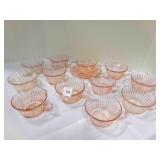 Pink Queen Mary Coffee/Tea cups-12, 1 saucer