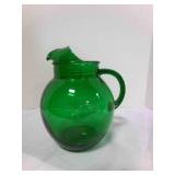 Forest Green Ribbed Ball Pitcher-Emerald green