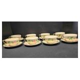 8 cup & saucer set; Franciscan Desert Rose