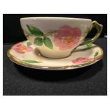 8 cup & saucer set; Franciscan Desert Rose