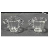Candlewick Creamer & Sugar Bowl set. 2 1/2" tall.