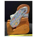 Poseable Wooden Bunny w/flags & Calendar