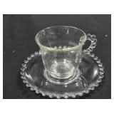 Set of 8 cup & saucer setting. Candlewick style.