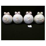 4 Large Round Christmas Ornaments Precious Moments