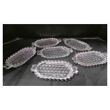 vtg American Fostoria butter trays x6