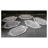 vtg American Fostoria butter trays x6