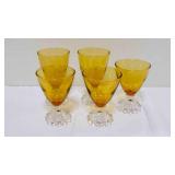 Mixed set of 5 Vtg Anchor Hocking amber Boopieï¿½