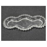 Glass tray; Candlewick style; Unique shape