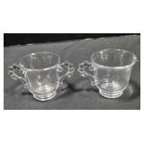 Candlewick Creamer & Sugar Bowl set. 2 1/2" tall.