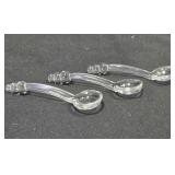 Three Candlewick condiment spoons. 5" long
