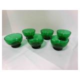 8 Low Sherbet Dessert Bowls Forest Green