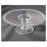 Stemmed glass compote dish. 5" diameter