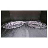 2 oval Fostoria American serving plates 14"