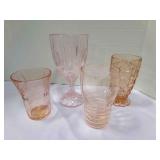 Pink Glass Drinking Glasses-4.5"Royal Lace glass