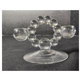 Candlewick glass double light candlestick holder