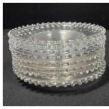 9 Candlewick saucers. 6" diameter.