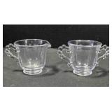 Candlewick Creamer & Sugar Bowl set. 2 1/2" tall.