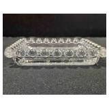 Shallow square glass dish. Candlewick pattern,