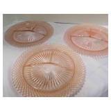 Miss America Pink Depression Glass divided dinner