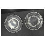 2 Candlewick saucers; 4" across