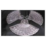 3 Anchor Hocking Daisy & Button fan snack plates