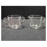 Candlewick Creamer & Sugar Bowl set. 2 1/2" tall