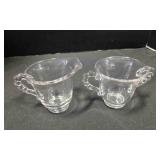 Candlewick Creamer & Sugar Bowl w/underplate
