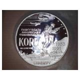 1991-P  Korean War Memorial Silver Dollar