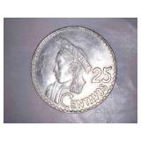 1963 Guatemala 25 Centavos