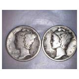 1926 Silver Mercury Dimes (2)