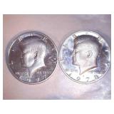 2 Kennedy Half Dollars