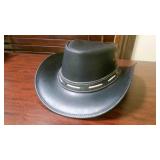 Bullhead Hats Black Leather Cowboy hat