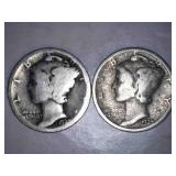 1925 Mercury Dimes (2)