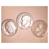 Silver Roosevelt Dimes (3)