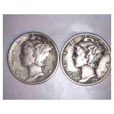 1941 Silver Mercury Dimes (2)