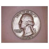 1958-D Silver Washington Quarter