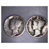 1926 Silver Mercury Dimes (2)