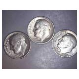 Silver Roosevelt Dimes (3)
