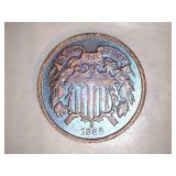 1866 2 cent coins