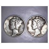 2 Silver Mercury Dimes